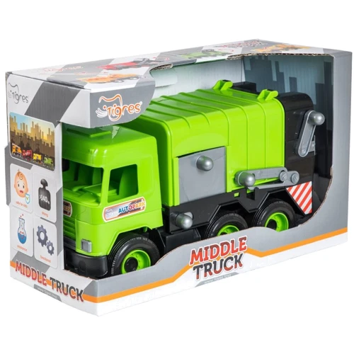 Мусоровоз Tigres Middle truck с контейнером Зеленый (39484): Производитель Tigres