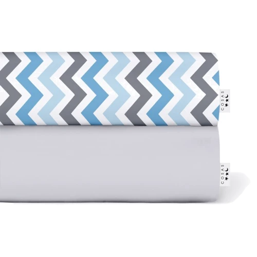 Набор простыней Cosas Grey / ZigZag Blue Grey на резинке 2 шт. 120x60 см (SetSheet_Grey_ZigBlueGrey_120x60): Тип простынь