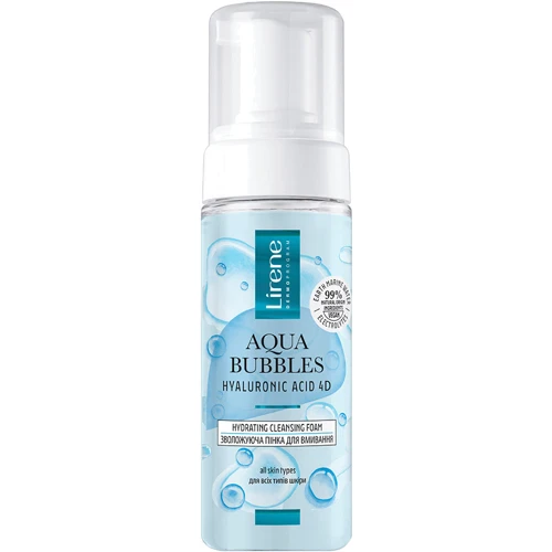 Lirene Aqua Bubbles Hyaluronic Acid 4D Hydrating Washing Foam Увлажняющая пена для умывания 150 ml