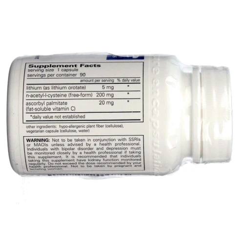 Pure Encapsulations Lithium Orotate 5 mg Литий оротат 180 капсул: Форма выпуска Капсулы