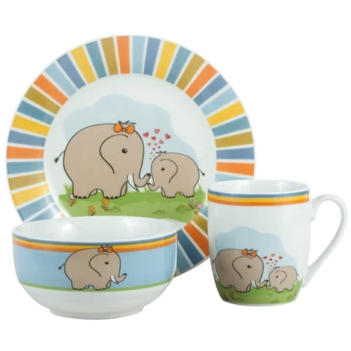 Набор детской посуды на 1 персону из 3 предметов Limited Edition Elephants (HYT17174)