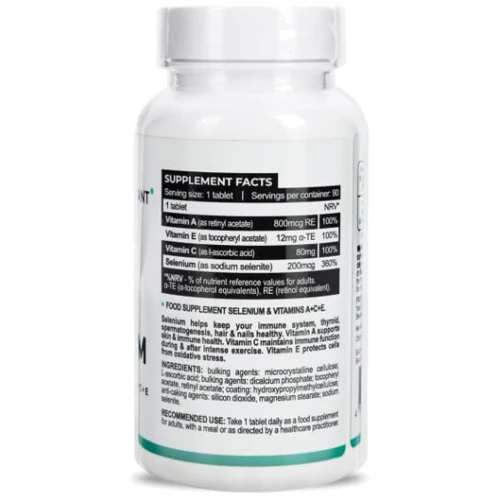 Progress Nutrition Selenium 200 mcg + Vitamins A,C,E Селен + Вітамін А,С,Е 90 таблеток: Тип Комплексные