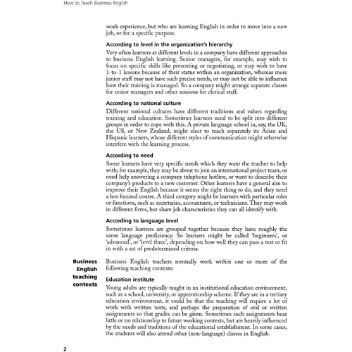 Evan Frendo: How to Teach Business English New: ISBN 978-0-582-77996-9