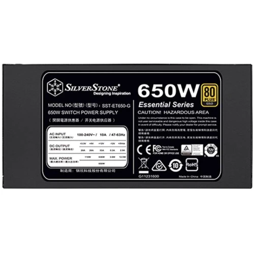 Блок питания Silverstone ET650-G (SST-ET650-G): Вентилятор задней стенки 1x120мм