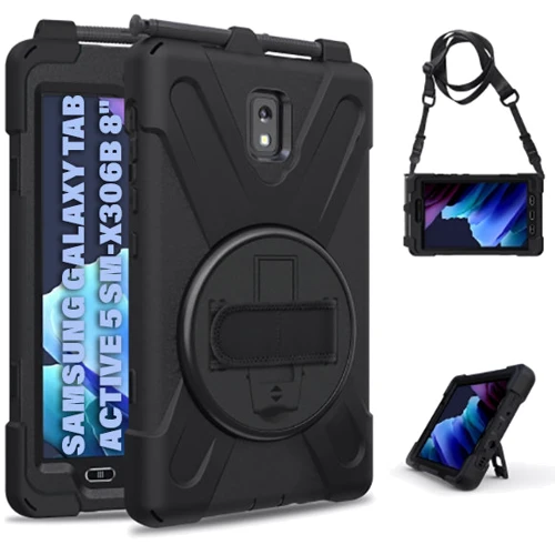 Аксессуар для планшетных ПК BeCover Heavy Duty Case with Stand Black for Samsung X306B Galaxy Tab Active 5 (710949)