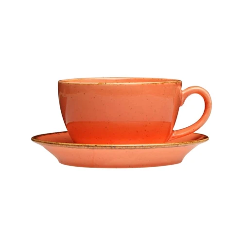 Чашка чайна Porland Seasons Orange 320 мл із блюдцем 160 мм у наборі (213-222134.O): Кількість 1 шт.