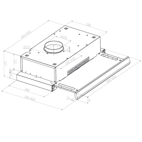 Вытяжка Pyramida TLX1-50 WH: Тип воздухоочистителя Рециркуляция, Отвод