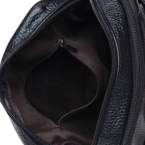 Чоловіча сумка планшет Borsa Leather чорна (K11027-black): Матеріал Натуральна шкіра