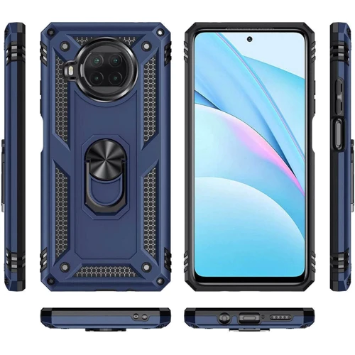 Чехол для телефонов Mobile Case Shockproof Serge Magnetic Ring Navy Blue for Xiaomi Mi 10T Lite: Материал TPU (термополиуретан) и поликарбонат