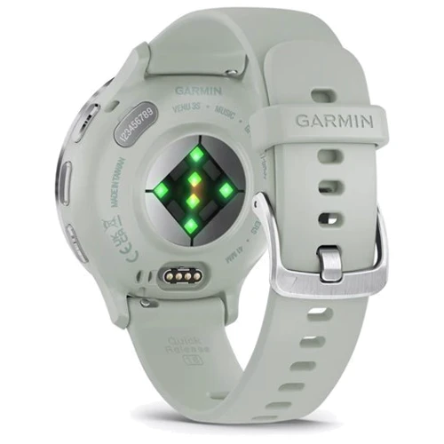 Смарт-часы Garmin Venu 3S Silver Stainless Steel Bezel with Sage Grey Case and Silicone Band (010-02785-01): Материал ремешка Силикон