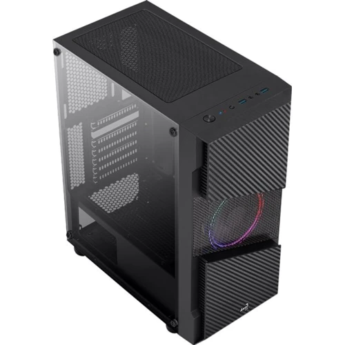 Корпус Aerocool Menace Saturn FRGB (MENACE FRGB-G-BK-V1): Материал передней панели пластик и сталь