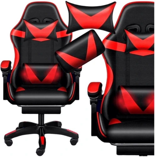 Кресло геймерское PLAYER с подставкой для ног Red/Black (100001) фото 2