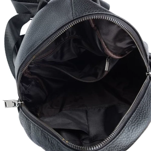 Женский рюкзак Borsa Leather черный (1t408-black): Фактура Зернистая, Матовая