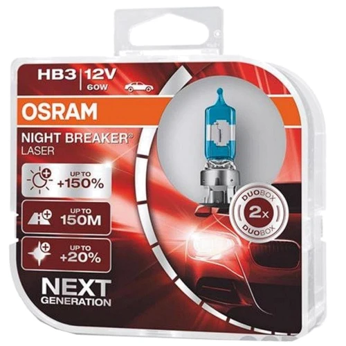Галогенні автолампи Osram HB3 Night Breaker LASER NG +150% 60W 12V (9005NL-HCB): Виробник Osram