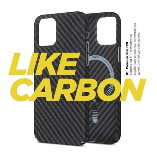Чехол для iPhone ArmorStandart LikeCarbon MagCase Black for iPhone 15 (ARM69289): Тип чехла накладка на заднюю часть