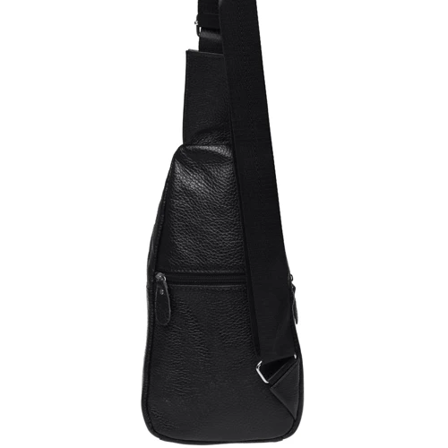 Mужская сумка-слинг Borsa Leather черная (K1330-black): Тип Сумки