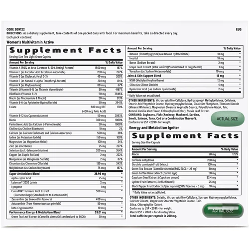 GNC Women's Multivitamin Energy and Metabolism Vitapak, 30 servings: Тип Мультивитамины