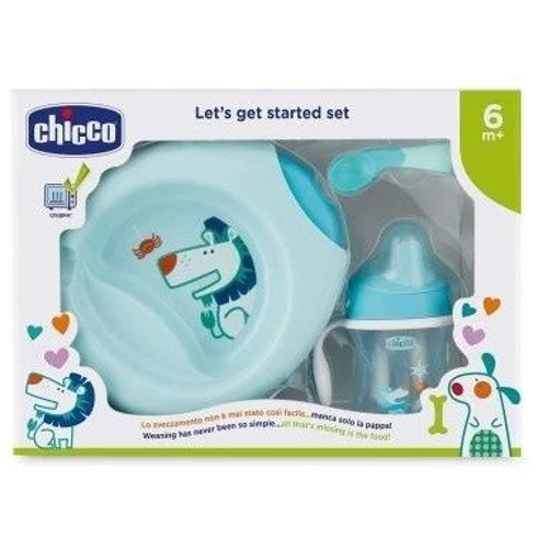 Набор детской посуды Chicco Meal Set 6 м+ голубой (16200.20)