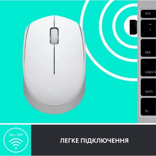 Мышь Logitech M171 White (910-006867): Радиус действия 10 м