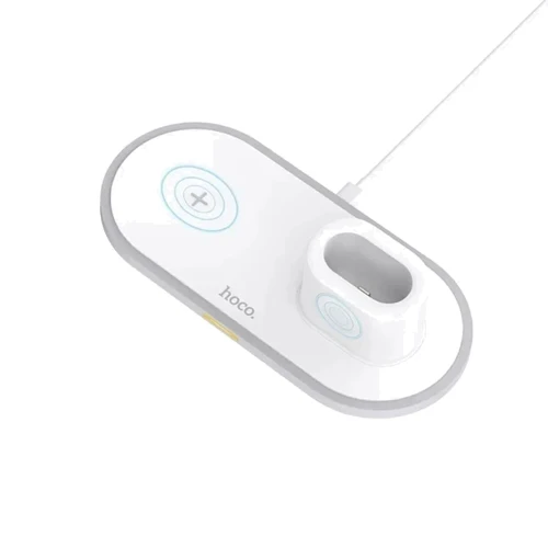Зарядное устройство Hoco Wireless Charger CW21 Wisdom 3in1 White for iPhone 16 I 15 I 14 I 13 I 12 series, Apple Watch and Apple AirPods