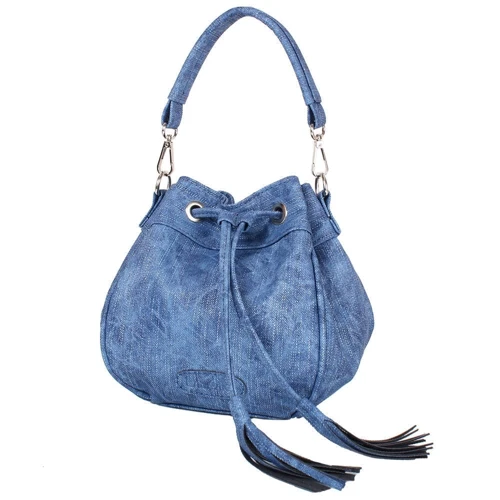 Женская сумка бакет-бэг Laskara синяя (LK10195-denim-blue): Стиль Джинсовый