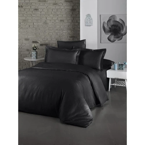 Комплект постельного белья LightHouse Exclusive Sateen Stripe Lux евро черный (50194_2,0)