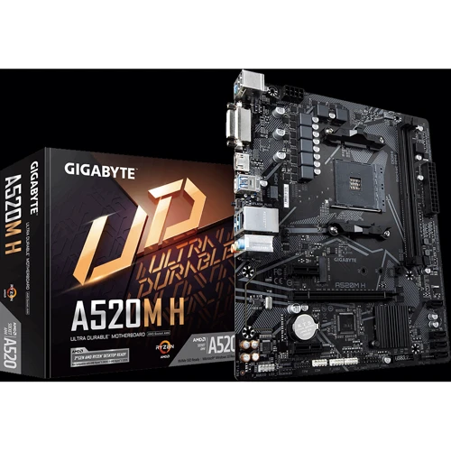 GIGABYTE A520M H: Оперативна пам'ять 2xDDR4 5000 МГц, до 64 ГБ