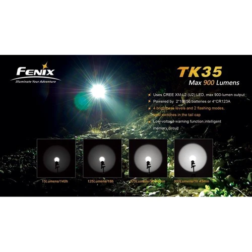 Ліхтар Fenix TK35 L2U2: Елементи живлення CR123A
