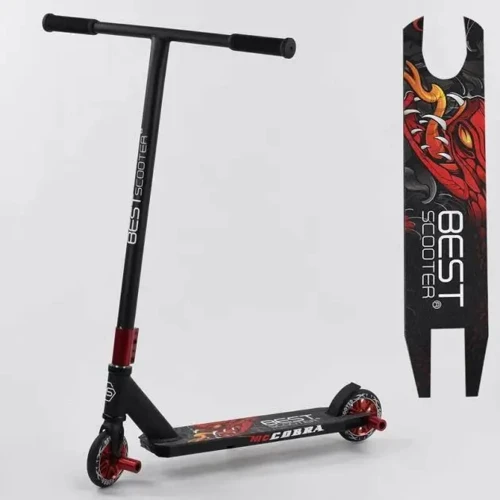 Трюкових самокат Best Scooter Cobra Чорно-червоний (CB-00704)