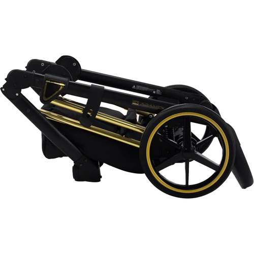 Коляска 2 в 1 Adamex Belissa Special Edidion (Gold) PS-569 чорний - чорна шкіра (перфорація): Тип коляски Универсальная коляска (2-в-1)