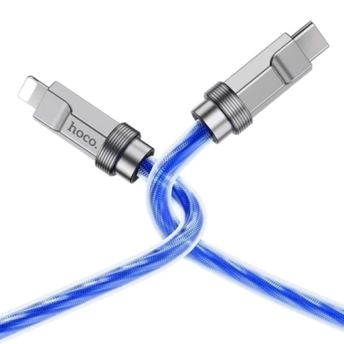 Кабель Hoco Cable USB-C to Lightning U113 Solid 3A 20W 1m Blue: Тип USB-C - Lightning