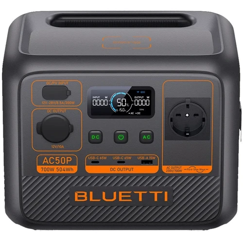 Зарядная станция Bluetti AC50P 504Wh 700W: Емкость аккумулятора, Вт/ч 504