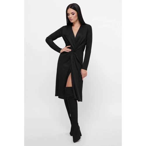 Платье FashionUp PL-1795A 44 черное повседневное удлиненное миди