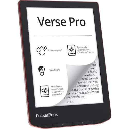 Електронна книга PocketBook 634 Verse Pro Passion Red (PB634-3-CIS): Бездротові можливості Bluetooth / Wi-Fi