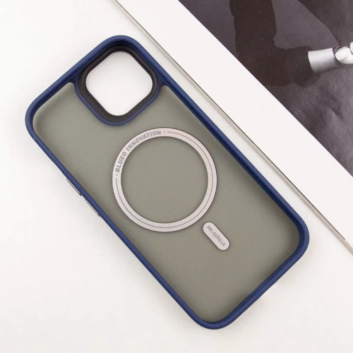 Чехол для iPhone Blueo Skin Friendly Frosted with MagSafe Blue for iPhone 15 Pro Max: Материалы поликарбонат и полиуретан