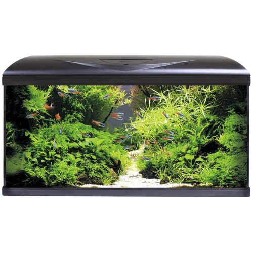 Аквариум Amtra System 80 Led Black 85 л с фильтром, помпой и нагревателем Фон огни 80x32x48 см (A2001039)