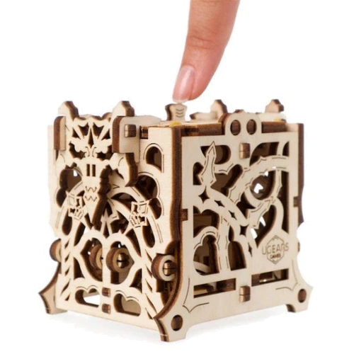 Механічний 3D пазл UGEARS "Сховище Дайс: девайс для настільних ігор" (70072): Вид розваги і спорт