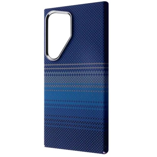 

Wave Gleam Case with Magnetic Ring Blue Stripes for Samsung S938 Galaxy S25 Ultra
