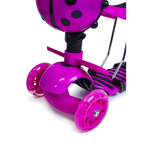 Самокат Scooter "Божья коровка" 5in1. Pink (многофункциональный): Тип колес литые