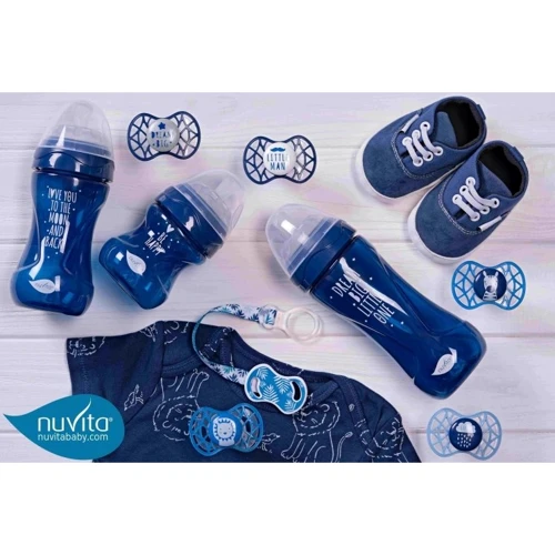 Пляшечка Nuvita для годування Mimic Cool 150 мл 0+ антиколікова темно-синя (NV6012NIGHTBLUE) фото 8