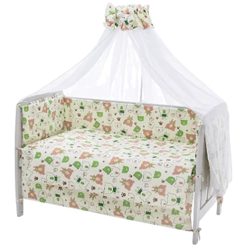 Комплект постельного белья Qvatro Gold (коричневые и зеленые мишки) бежевый (RG-08): Тип постельный комплект