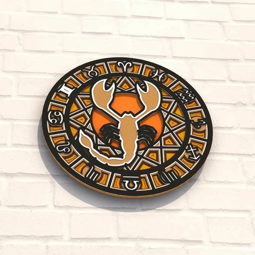 Деревянная картина-раскраска Wortex Woods Знак зодиака Скорпион 35x35 (3DP61010)