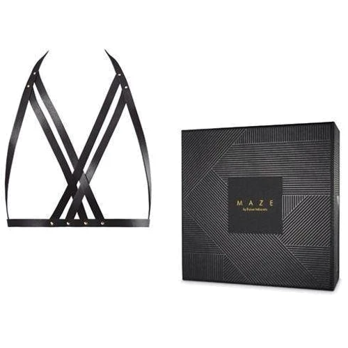 Портупея Bijoux Indiscrets MAZE - Halter Bra Harness Black