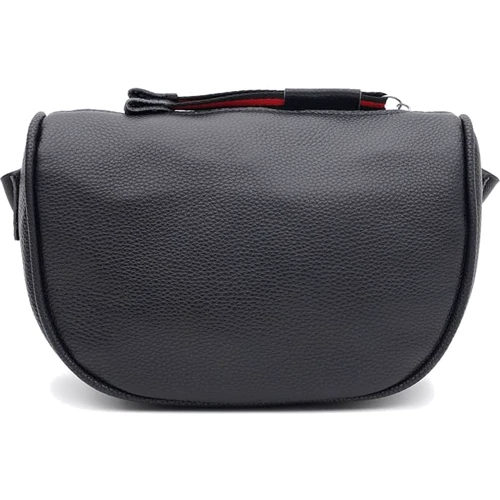 Женская сумка-седло Borsa Leather черная (K120172bl-black)