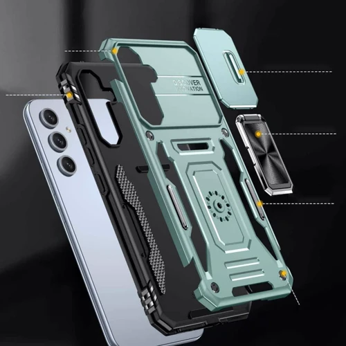 Чохол для телефона Mobile Case Camshield Army Ring Light Green для Samsung A356 Galaxy A35 / A556 Galaxy A55: Колір зеленый