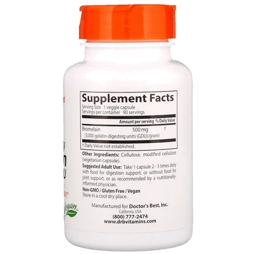 Doctor's Best Bromelain 3000 GDU, High Potency, 500 mg, 90 Veggie Capsules (DRB00215): Тип бромелайн