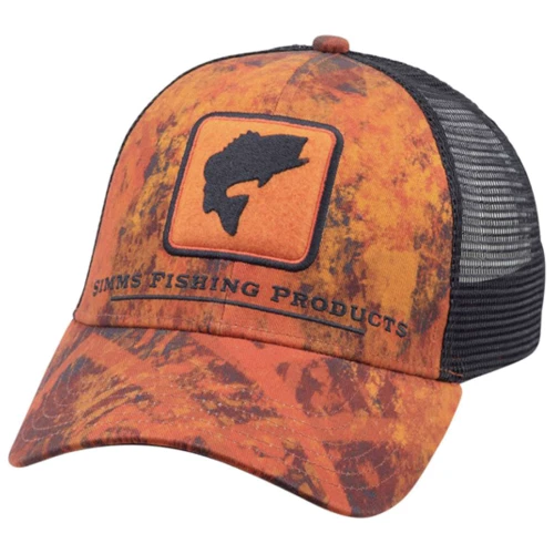 Кепка Simms Bass Icon Trucker Velocity Print Orange (12211-829-00)