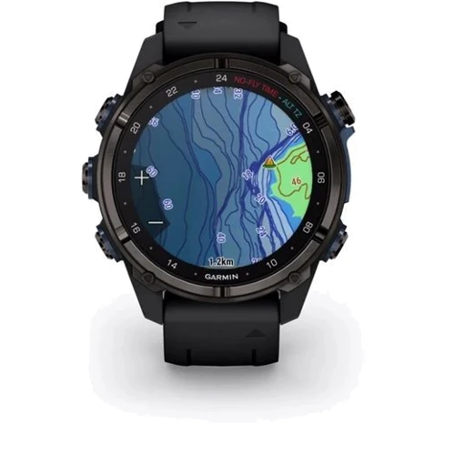 Смарт-часы Garmin Descent Mk3i 43mm Carbon Grey DLC Titanium with Black Silicone Band and Descent T2 Transceiver (BNDL-DMK3I-43CGTDT2): Фитнес-функции Пульсоксиметр, Альтиметр, Шагомер, Подсчет калорий, Пульсометр, GPS-модуль