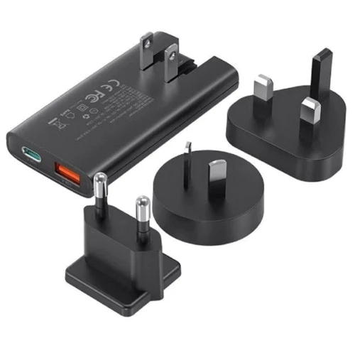 Зарядное устройство Choetech Wall Charger USB-C+USB GaN 65W Black (PD6011-EU-BK)