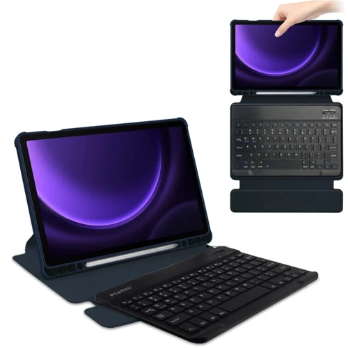 Аксесуар для планшетних ПК BeCover Case Rotatable Smart Keyboard Deep Blue для Samsung X710 Galaxy Tab S9 / X510/X516B Galaxy Tab S9 FE (710427): Колір синий